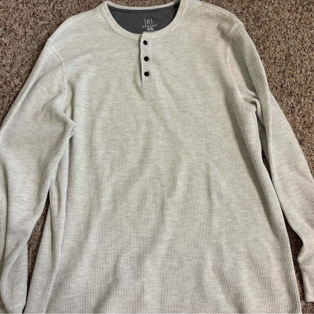 Men's oatmeal Henley Shirt